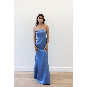 WTOO Ayla. Santorini. Strapless Fitted Satin Bridesmaid Dress. Detachable Bow 16